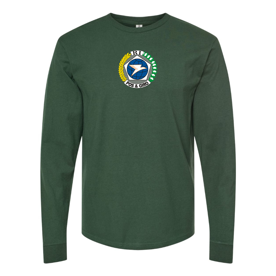 Men's Pos & Giro Logo Cotton Long Sleeve T-Shirt
