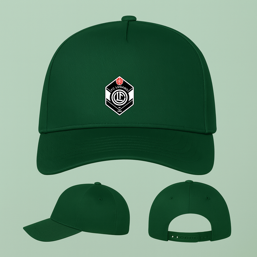 FC Lugano Soccer Logo Five Panel Twill Snapback Cap