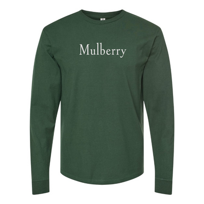 Men's Mulberry  Logo Cotton Long Sleeve T-Shirt