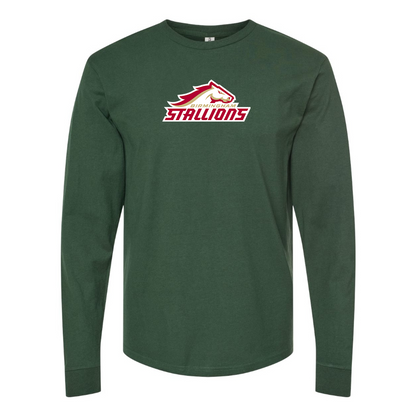 Men's Birmingham Stallions Logo Cotton Long Sleeve T-Shirt