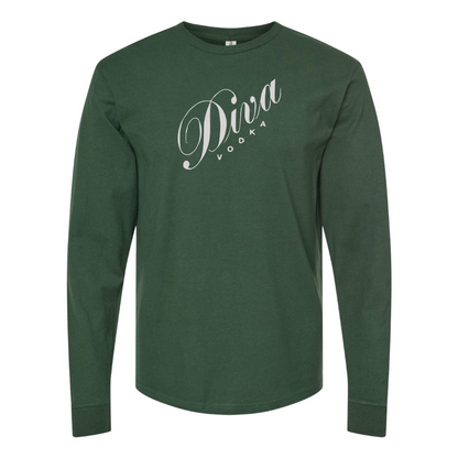 Men's Diva Logo Cotton Long Sleeve T-Shirt