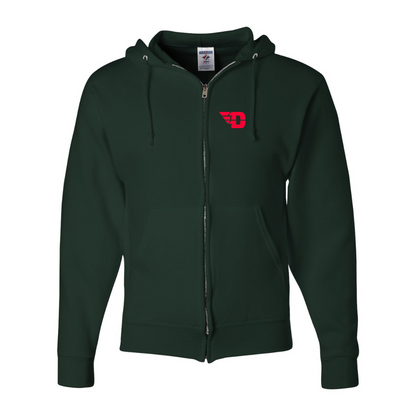Men's Dayton Flyers JERZEES NuBlend Full-Zip Hooded Sweatshirt