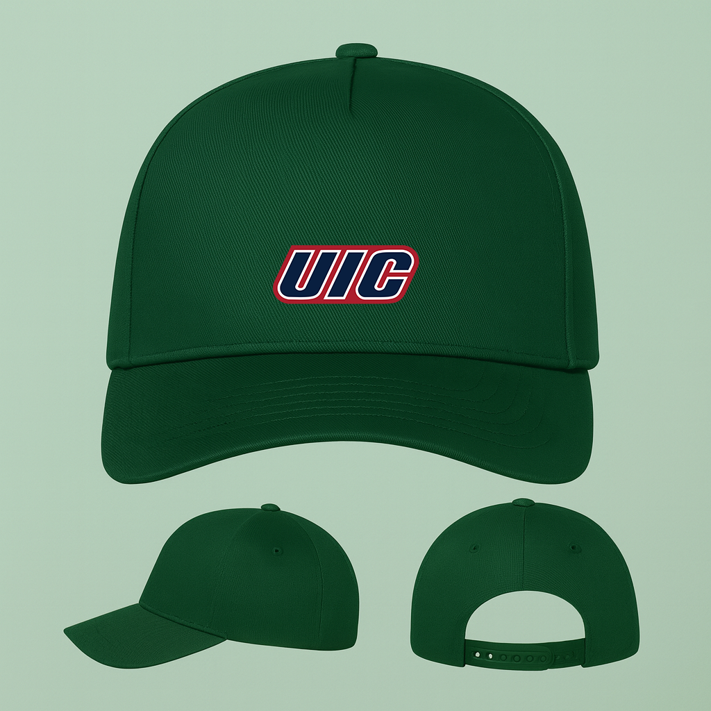 Illinois Chicago Flames Logo Five Panel Twill Snapback Cap