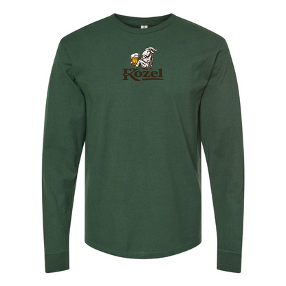 Men's Velkopopovicky Kozel Logo Cotton Long Sleeve T-Shirt