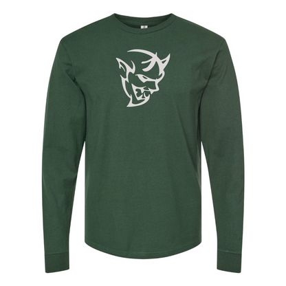 Men's Dodge Demon Logo Cotton Long Sleeve T-Shirt