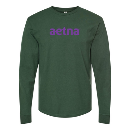 Men's Aetna Logo Cotton Long Sleeve T-Shirt