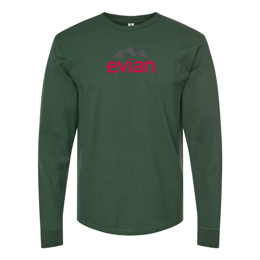 Men's Evian Logo Cotton Long Sleeve T-Shirt