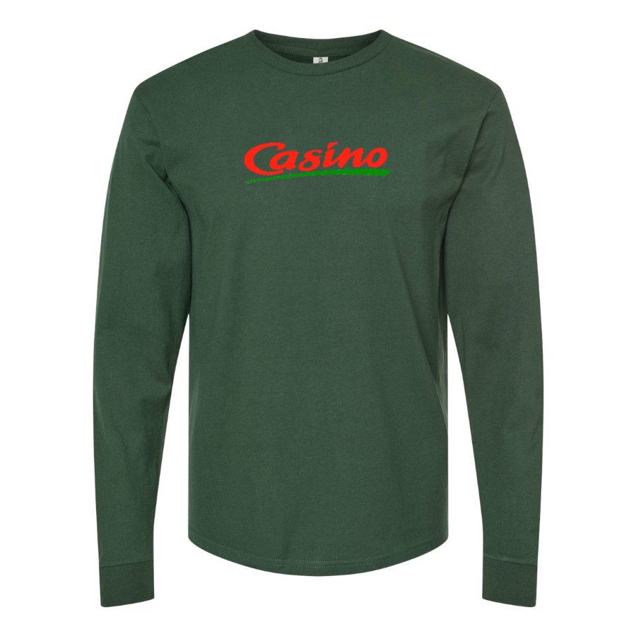 Men's Casino Logo Cotton Long Sleeve T-Shirt