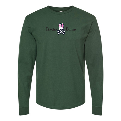 Men's Psycho Bunny Logo Cotton Long Sleeve T-Shirt