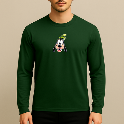 Men's Goofy Disney Smiley Face Long Sleeve T-Shirt
