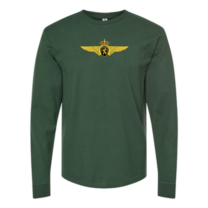 Men's Belgian Air Force Logo Cotton Long Sleeve T-Shirt