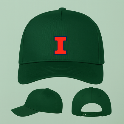 Illinois Fighting Illini Logo Five Panel Twill Snapback Cap
