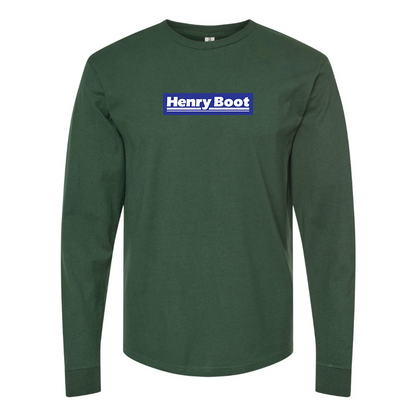 Men's Henry Boot Logo Cotton Long Sleeve T-Shirt