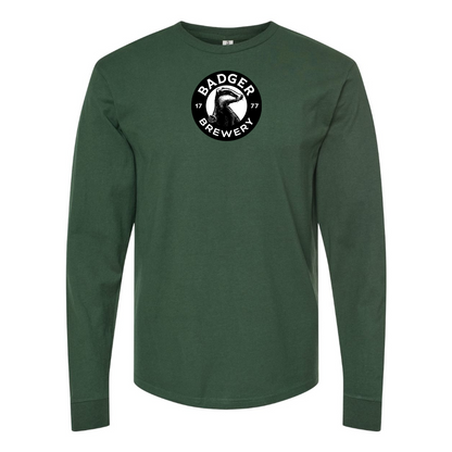 Men's Badger Brewery Logo Cotton Long Sleeve T-Shirt