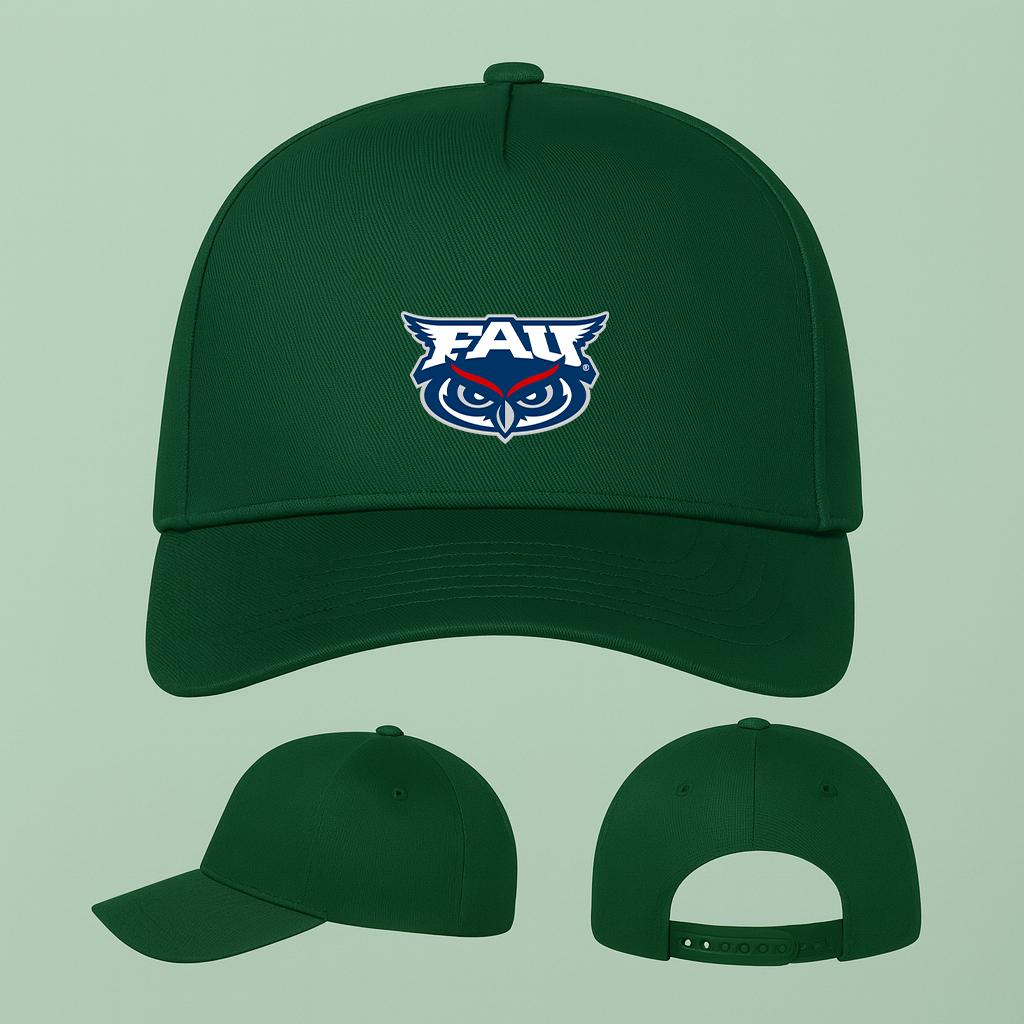 Florida Atlantic Owls Logo Five Panel Twill Snapback Cap