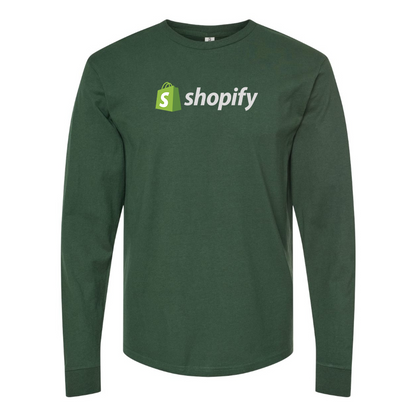 Men's Shopify Logo Cotton Long Sleeve T-Shirt