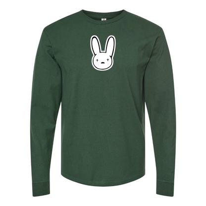 Men's Bad Bunny Logo Cotton Long Sleeve T-Shirt