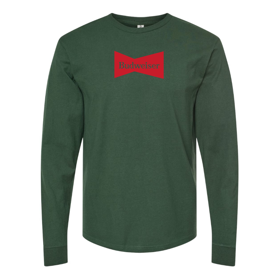 Men's Budweiser Logo Cotton Long Sleeve T-Shirt
