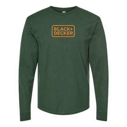 Men's Black Decker Logo Cotton Long Sleeve T-Shirt