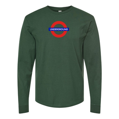 Men's London Tube Logo Cotton Long Sleeve T-Shirt