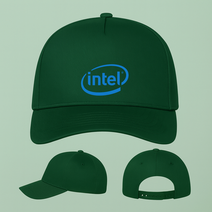 Intel Logo Five Panel Twill Snapback Cap