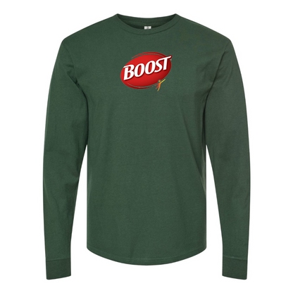 Men's Boost Logo Cotton Long Sleeve T-Shirt