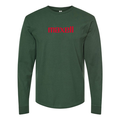 Men's Maxell Logo Cotton Long Sleeve T-Shirt