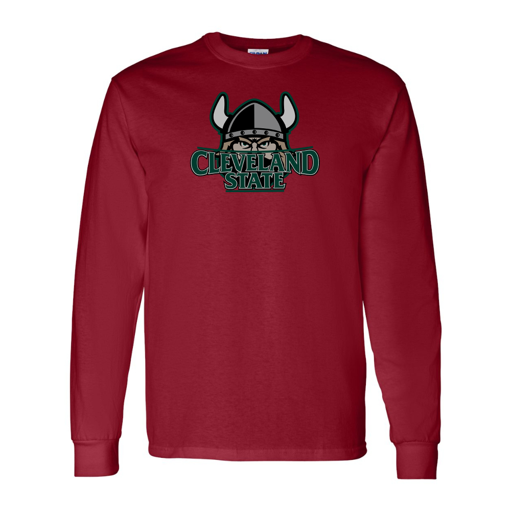 Men's  Cleveland State Vikings Gildan Heavy Cotton Long Sleeve T-Shirt