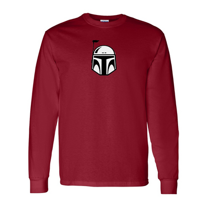 Men's Star Wars Boba Fett Helmet Gildan Heavy Cotton Long Sleeve T-Shirt
