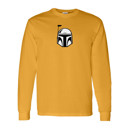 Men's Star Wars Boba Fett Helmet Gildan Heavy Cotton Long Sleeve T-Shirt