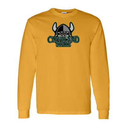 Men's  Cleveland State Vikings Gildan Heavy Cotton Long Sleeve T-Shirt