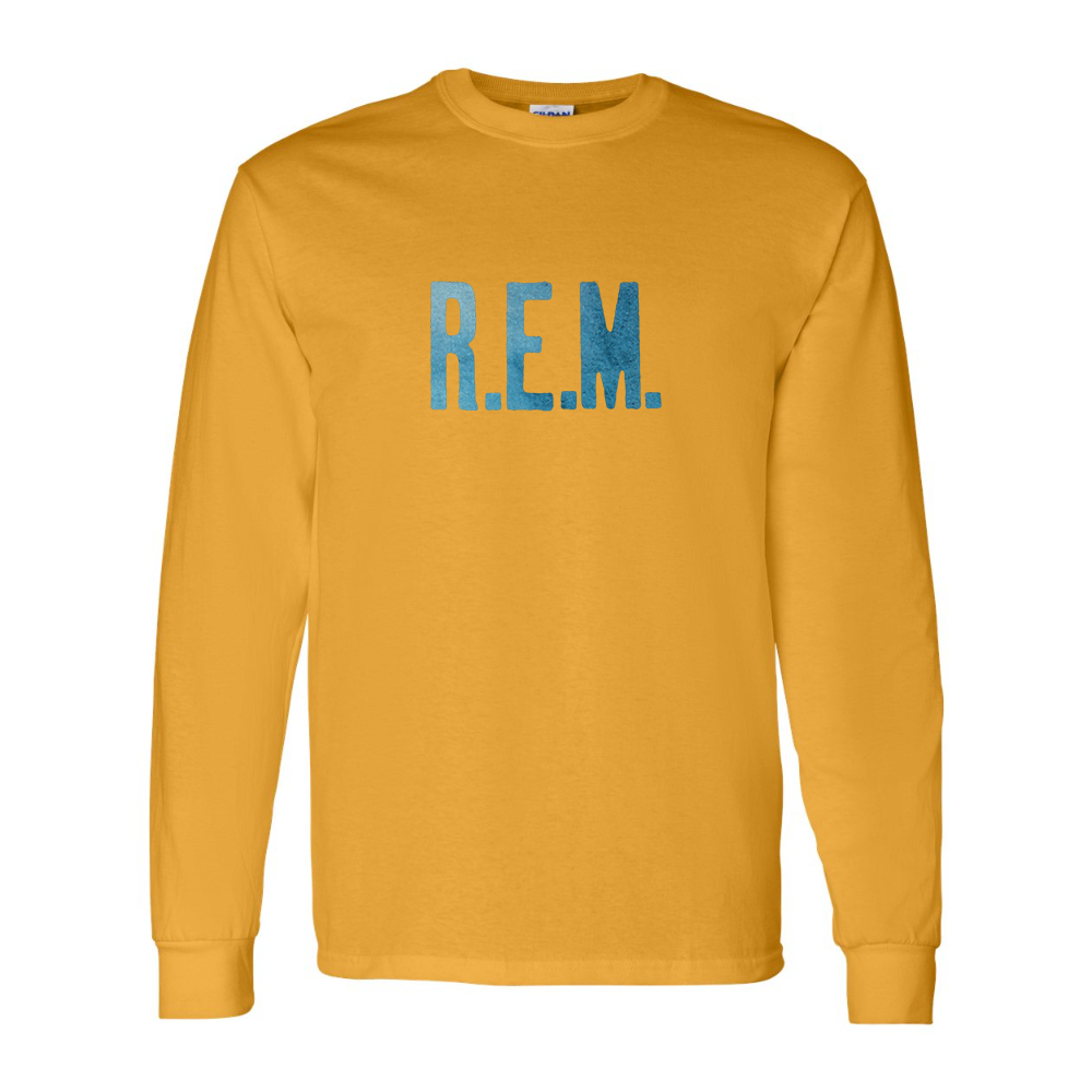 Men's  R.E.M. Blue  Gildan Heavy Cotton Long Sleeve T-Shirt