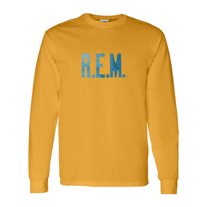 Men's  R.E.M. Blue  Gildan Heavy Cotton Long Sleeve T-Shirt