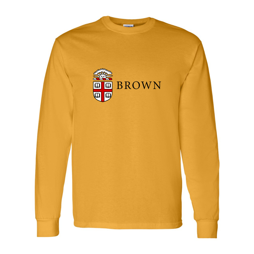Men's Brown University Gildan Heavy Cotton Long Sleeve T-Shirt