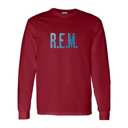 Men's  R.E.M. Blue  Gildan Heavy Cotton Long Sleeve T-Shirt