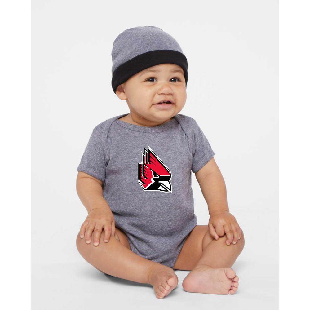 Ball State Cardinals  Rabbit Skins Infant Baby Rib Bodysuit