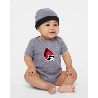 Ball State Cardinals  Rabbit Skins Infant Baby Rib Bodysuit