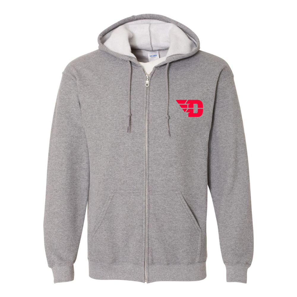 Men's Dayton Flyers  Gildan  Heavy Blend Full Zip Hooded Sweatshirt