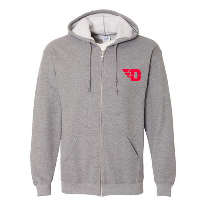 Men's Dayton Flyers  Gildan  Heavy Blend Full Zip Hooded Sweatshirt