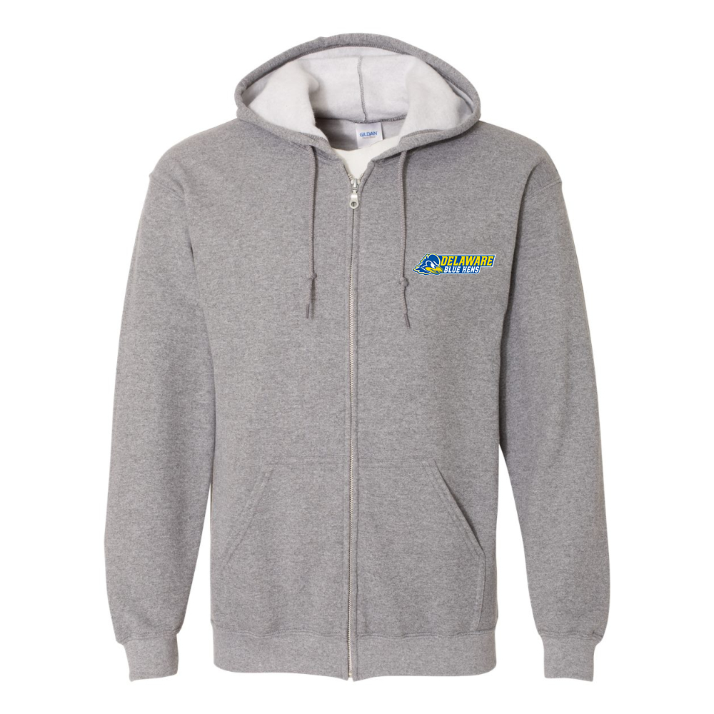 Men's  Delaware Blue Hens Gildan  Heavy Blend Full Zip Hooded Sweatshirt