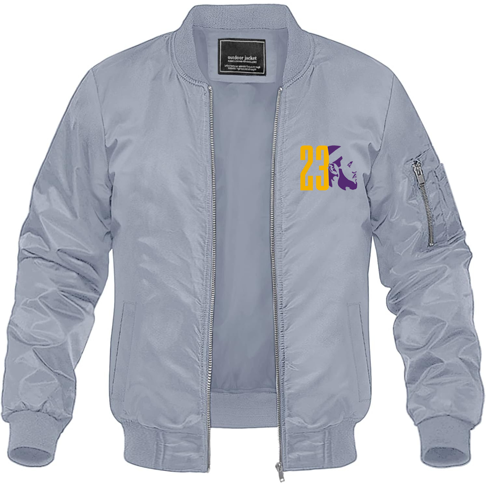 Men's Lebron James 23 Lightweight Bomber Jacket - Grey