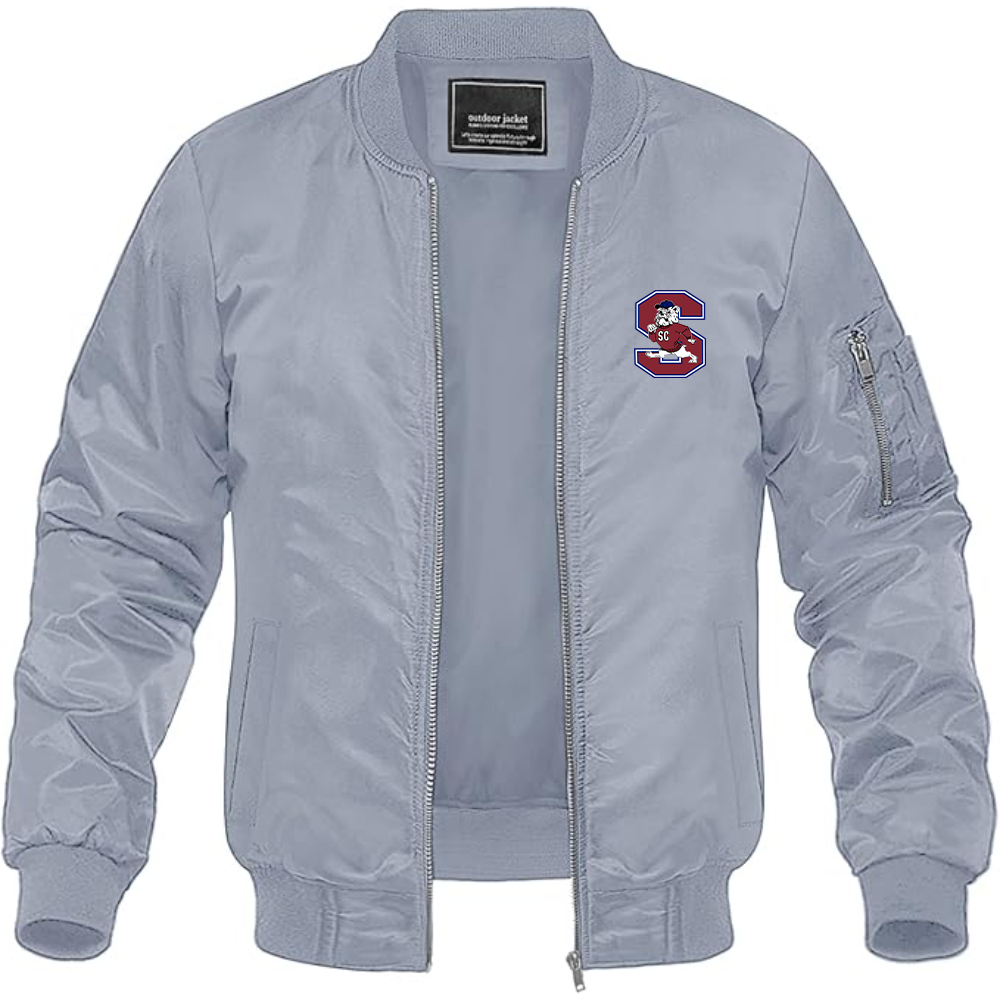Men's South Carolina State Bulldogs Logo Lightweight Bomber Jacket Windbreaker Softshell Varsity Jacket Coat