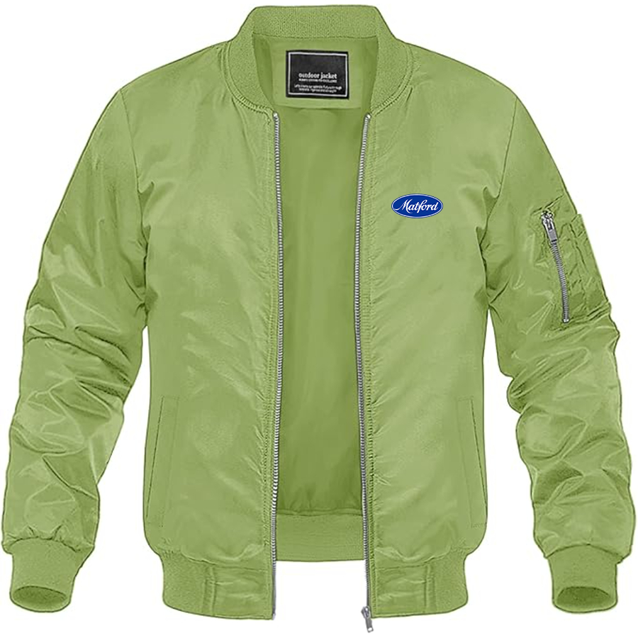 Men's Matford Logo Lightweight Bomber Jacket Windbreaker Softshell Varsity Jacket Coat