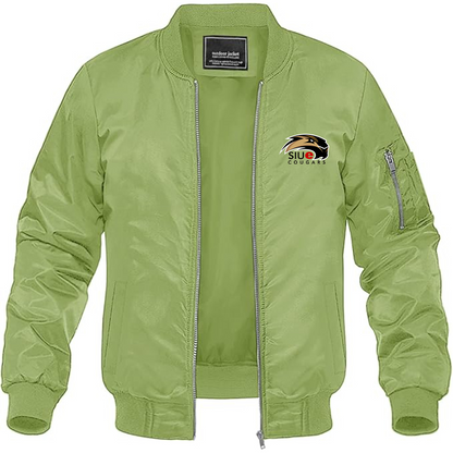Men's SIU Edwardsville Cougars Logo Lightweight Bomber Jacket Windbreaker Softshell Varsity Jacket Coat