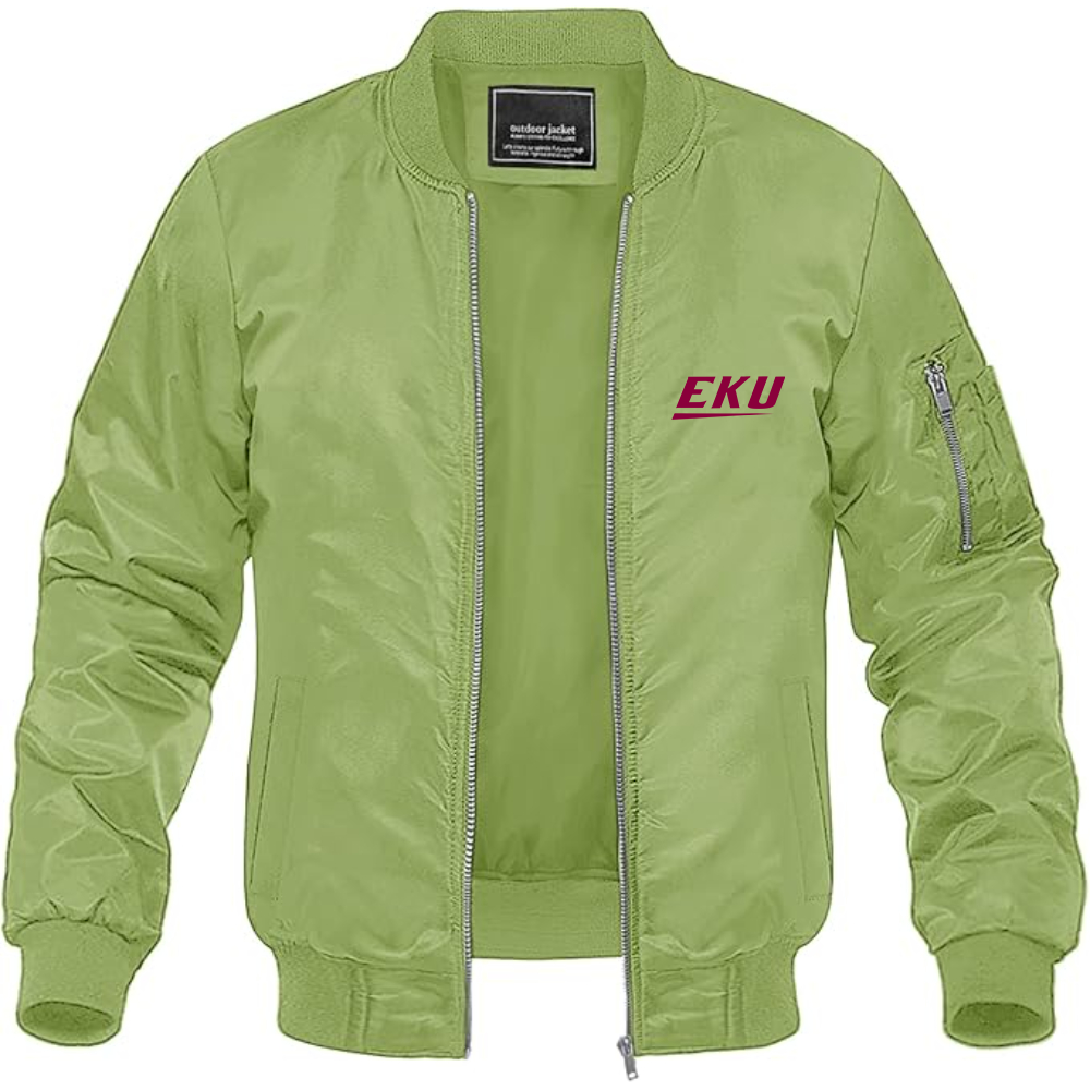 Men's Eastern Kentucky Colonels Lightweight Bomber Jacket Windbreaker Softshell Varsity Jacket Coat