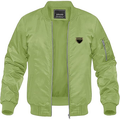 Men's Eagle Logo Lightweight Bomber Jacket Windbreaker Softshell Varsity Jacket Coat
