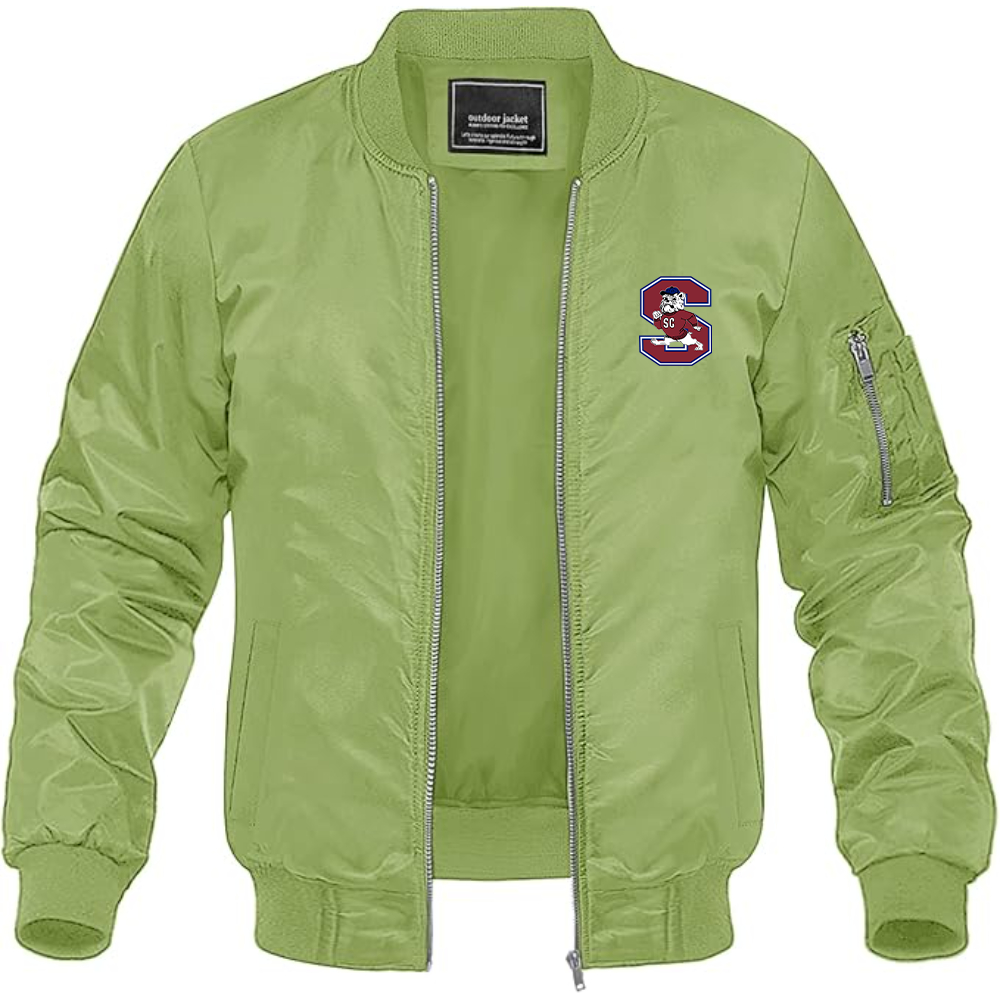 Men's South Carolina State Bulldogs Logo Lightweight Bomber Jacket Windbreaker Softshell Varsity Jacket Coat