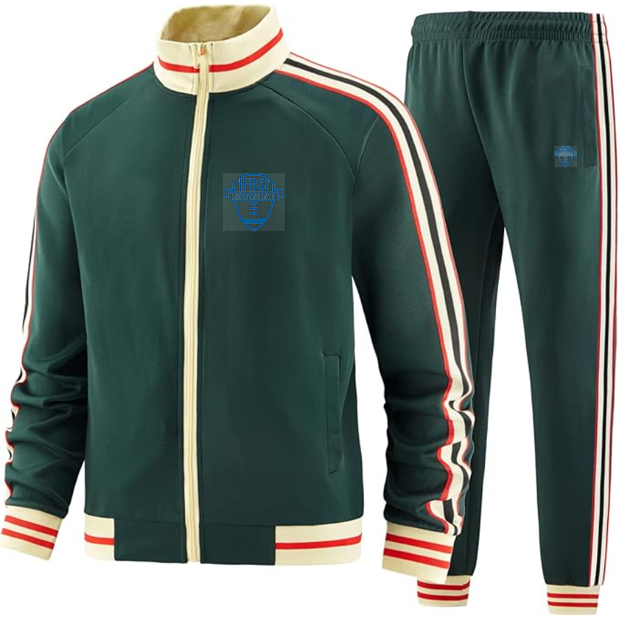 Men's  Division I FBS Independents Two Piece Designer Tracksuit with Bold Striped Accents and Zippered Front Elevated Athletic