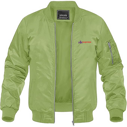 Men's  HK Express Logo Lightweight Bomber Jacket Windbreaker Softshell Varsity Jacket Coat