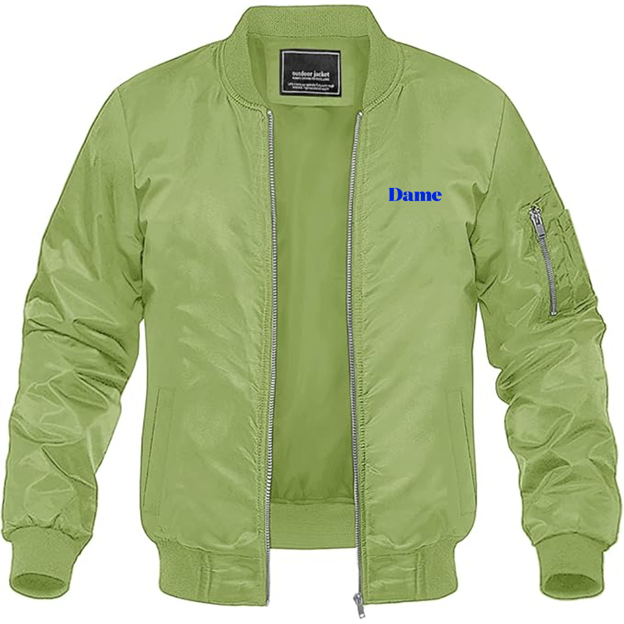 Men's Dame Products Logo Lightweight Bomber Jacket Windbreaker Softshell Varsity Jacket Coat